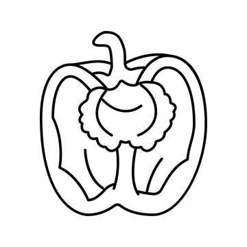 Cut red pepper line icon vector illustration Stock Illustration