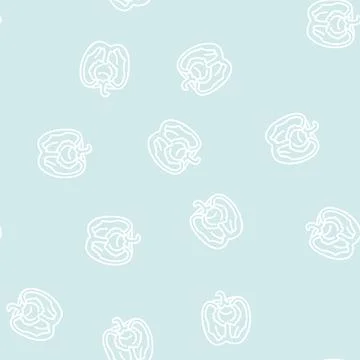 Cut red pepper line seamless pattern Stock Illustration