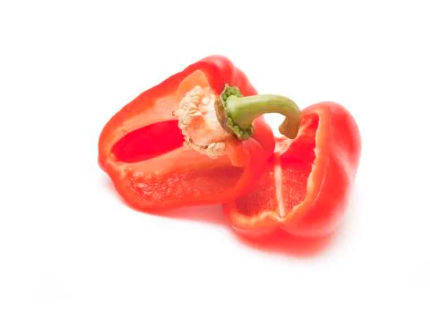 The cut red pepper Stock Photos