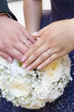 Cut into a ring to shoot at a wedding Stock Photos
