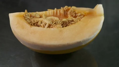 Cut rock melon Stock Footage 131537162