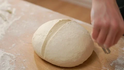 Cut Round Dough Stock Footage 273500149