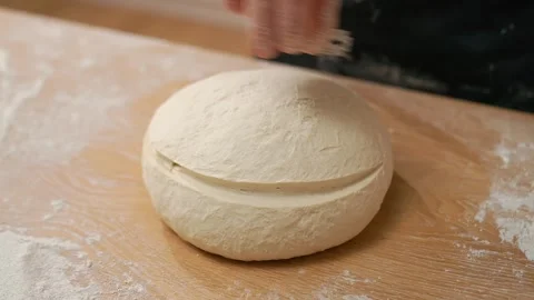 Cut Round White Dough Cook Stock Footage 273500249