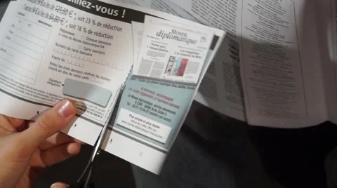 Cut sales from magazines Stock Footage 44443796