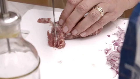 Cut the sausage Stock Footage 93730890