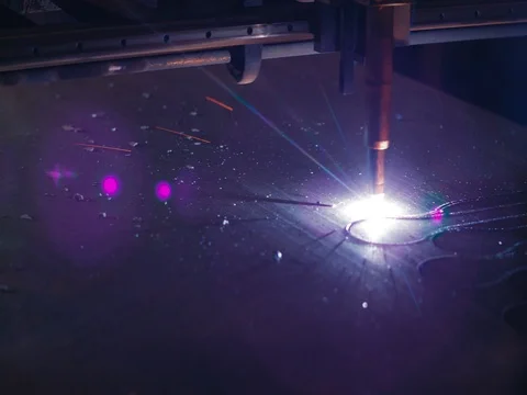 Cut sheet metal at workshop Stock Footage 78476182