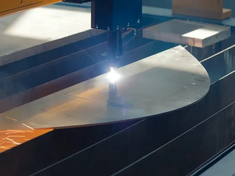 Cut sheet metal at workshop Stock Footage 78481149