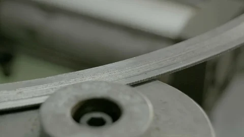 Cut sheet metal at workshop. Modern tool in heavy industry. Stock Footage 127037909