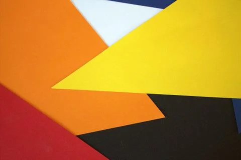 Cut sheets of colored paper.Lie on the table. Stock Photos
