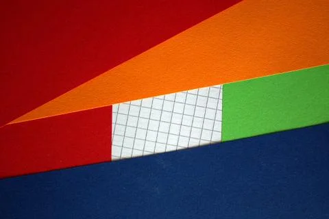 The cut sheets of paper lie on the table. Stock Photos