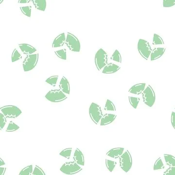 Cut slice green melon cantaloupe glyph seamless pattern Stock Illustration