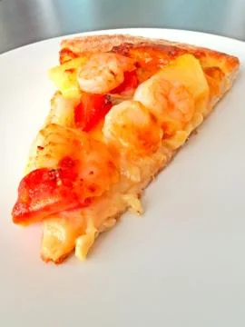 Cut off slice pizza Stock Photos