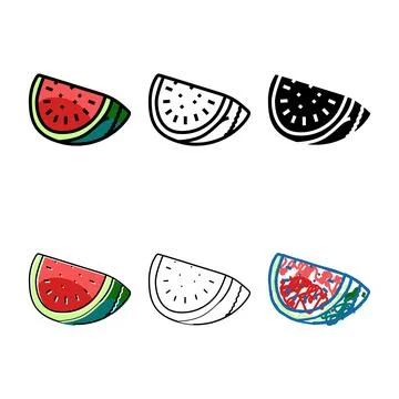 Cut slice watermelon color icon vector looks Stock Illustration