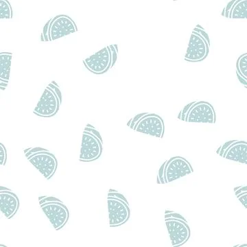 Cut slice watermelon glyph seamless pattern Stock Illustration