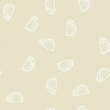 Cut slice watermelon line seamless pattern Stock Illustration