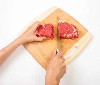 Cut the steak Stock Photos