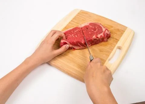 Cut the steak Stock Photos