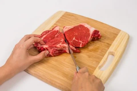 Cut the steak Stock Photos