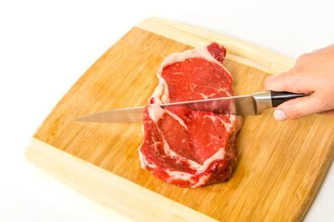 Cut the steak Stock-Fotos