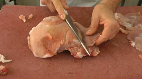 Cut steaks at the butcher Stock Footage 12320599