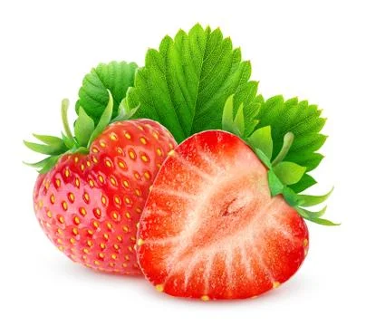 Cut strawberries Stock Photos
