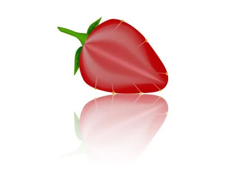 Cut strawberry Stock Illustration