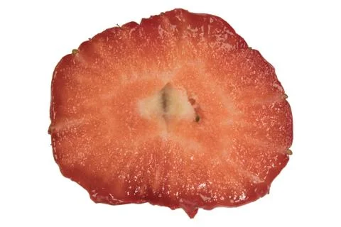 Cut strawberry slice surface close up macro isolated Stock Illustration