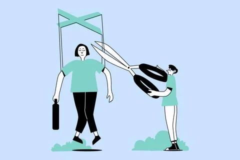 Cut the Strings Illustration 스톡 일러스트