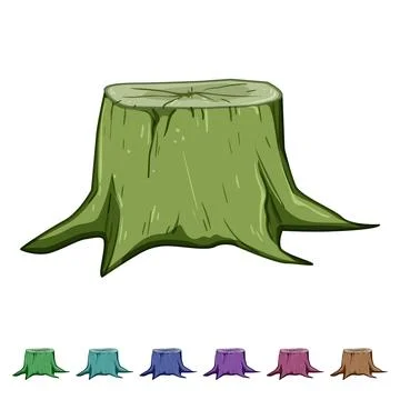 Cut stump cartoon vector graphic Stock Illustration