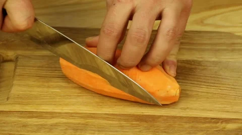Cut sweet potatoes Stock Footage 68784491