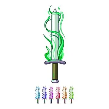 Cut sword effect cartoon vector graphic Stock Illustration