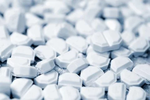 Cut tablets macro Stock Photos