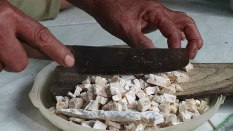 Cut tempeh Stock Footage 205493131