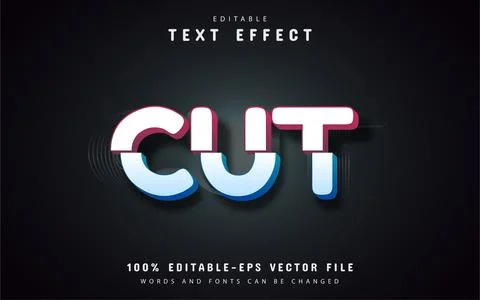 Cut text effect editable Illustrazione stock