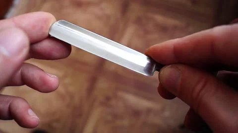 Cut throat razor wipe. Stock Footage 49738963