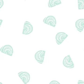 Cut tomato glyph seamless pattern Stock Illustration