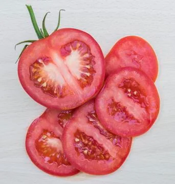 Cut Tomato Slices Stock Photos