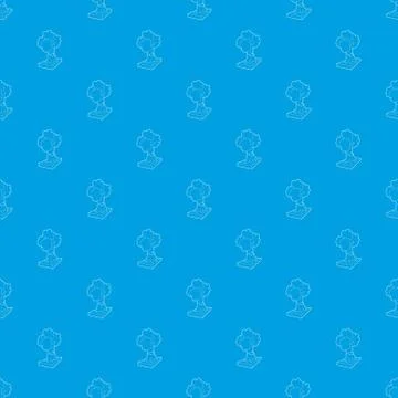 Cut tree pattern vector seamless blue Illustrazione stock