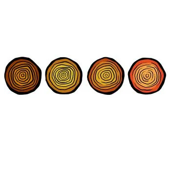 Cut tree trunk. Stump cross section. Stock Illustration
