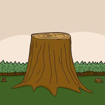 Cut tree trunks Stock Illustration