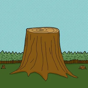 Cut tree trunks Stock Illustration