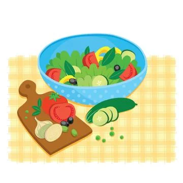 Cut vegetable and fruit set Stock Illustration