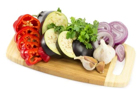Cut vegetables on the board Stock Photos