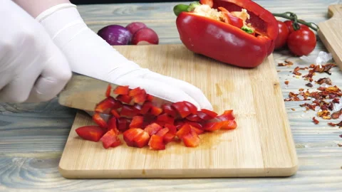 Cut vegetables. Video stock 169381844