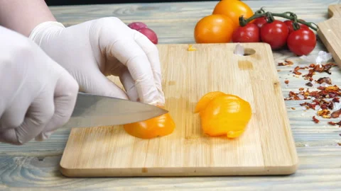 Cut vegetables. Video stock 169382773