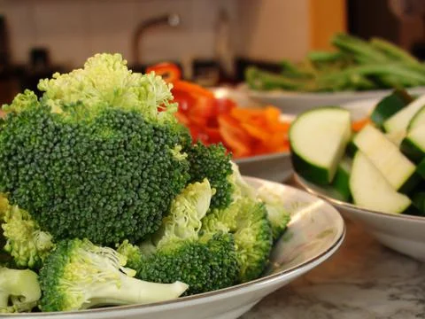 Cut vegetables in the kitchen 3 Stock-Fotos