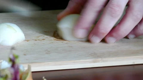 Cut vegetables - onions Stock Footage 59726627