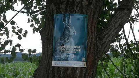 Cut  WARNING  MARKING..... keep  clean in nature Stock Photos