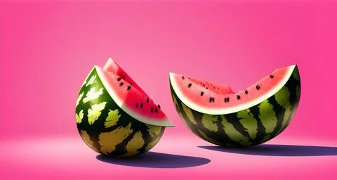 Cut watermelon on different backgrounds Stock Illustration