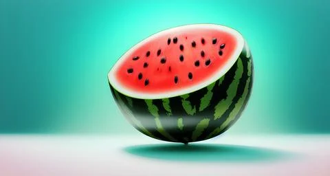 Cut watermelon on different backgrounds Stock Illustration